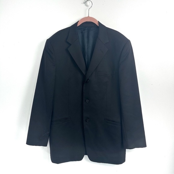 Versace Classic Black Wool Blazer Size 52 - Picture 1 of 15